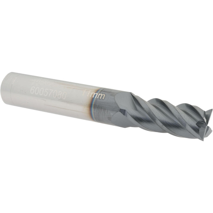 0.4331" 4-Flute Solid Carbide Square End Mill, AlTiN - Accupro 12182572