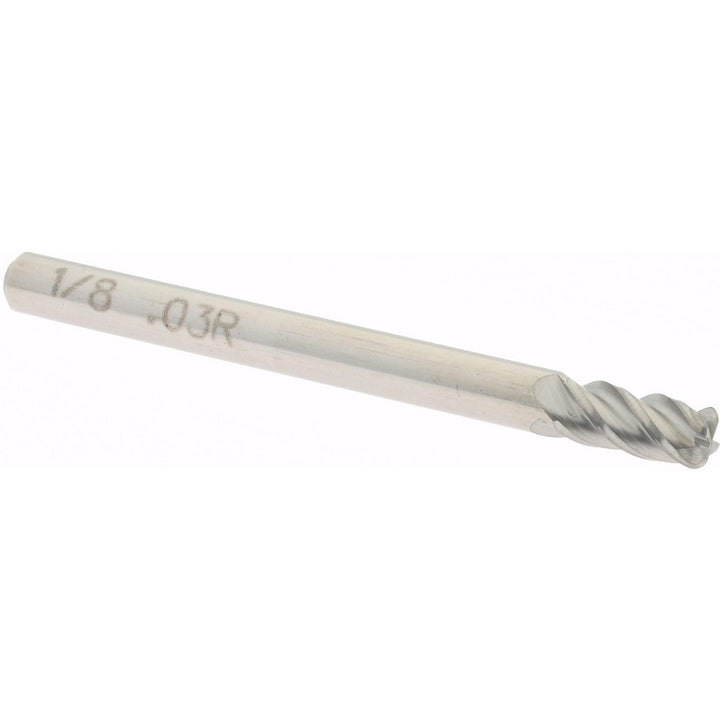 1/8in" 4-Flute Solid Carbide Corner Radius End Mill - Accupro 12182722