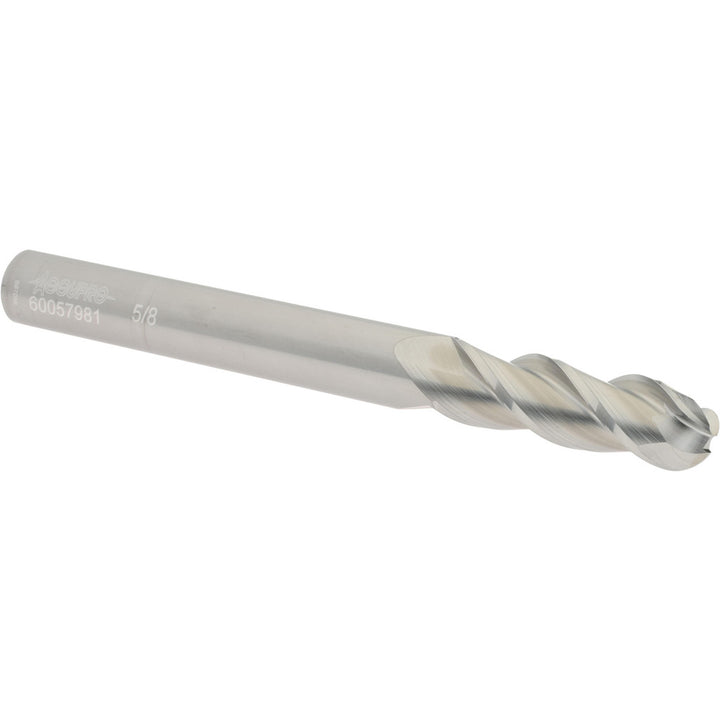 5/8" 3-Flute Solid Carbide Ball End Mill - Accupro 12184517