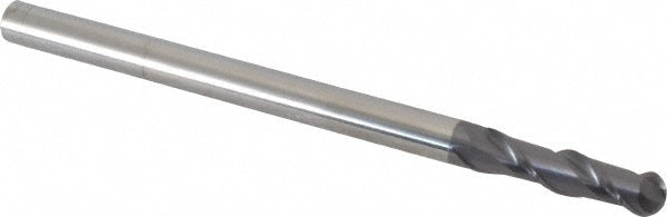 3/8" 2-Flute Solid Carbide Ball End Mill, AlTiN - Accupro 12184312