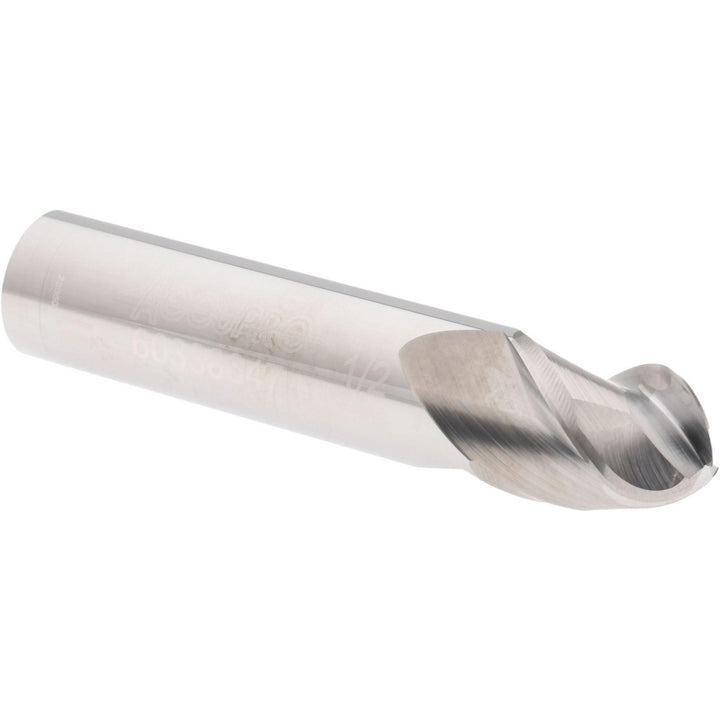 1/2" 3-Flute Solid Carbide Ball End Mill - Accupro 12184427