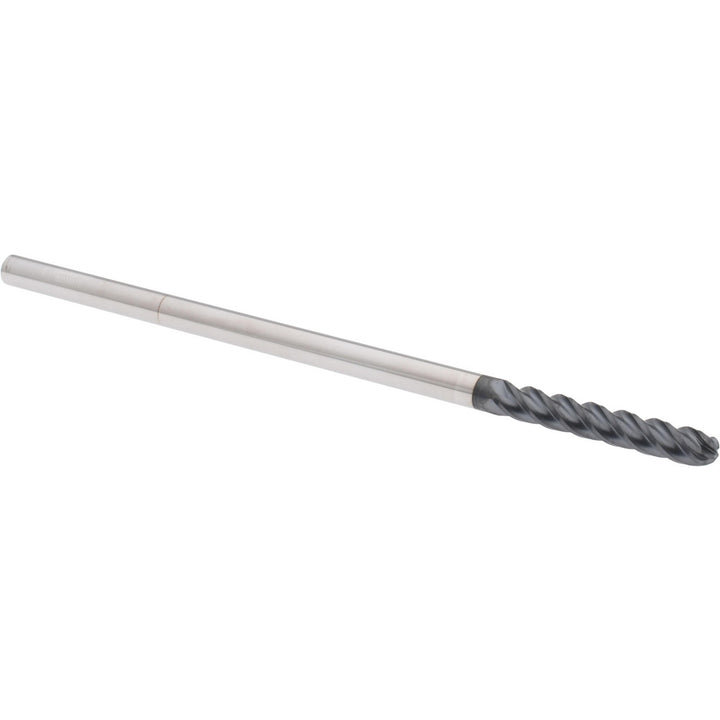 1/4" 4-Flute Solid Carbide Ball End Mill, AlTiN - Accupro 12184957