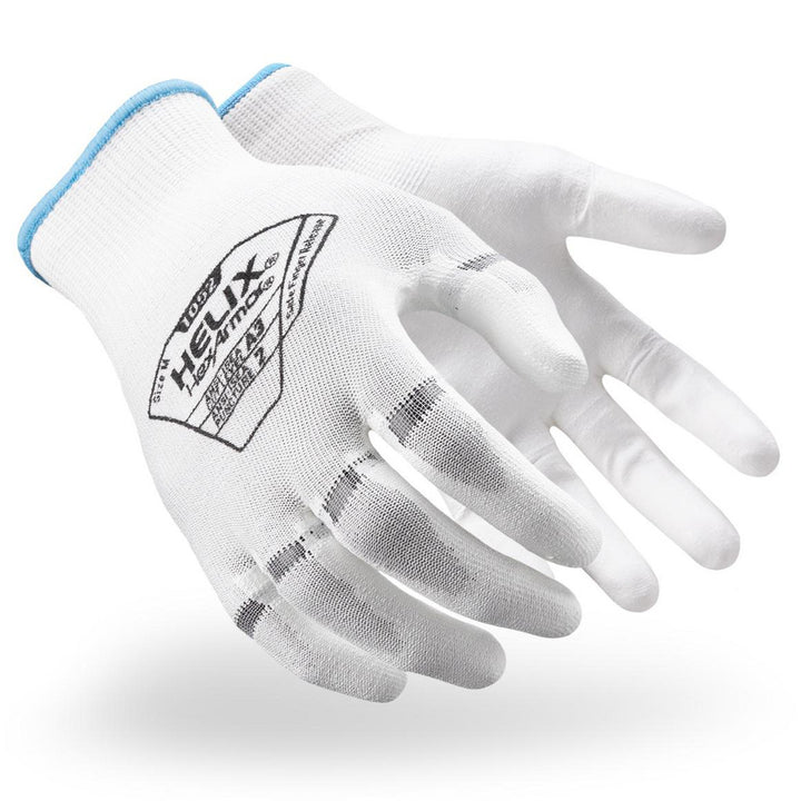 Medium White HPPE; Nylon; Polyurethane Cut-Resistant; Puncture-Resistant Gloves - HexArmor. 1052-M (8)
