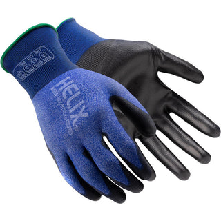 Large Black; Blue Nylon; Polyurethane; Spandex Cut-Resistant; Puncture-Resistant Gloves - HexArmor. 1032-L (9)