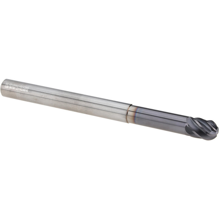 1/2" 6-Flute Solid Carbide Ball End Mill, AlTiN - Kennametal 5607301