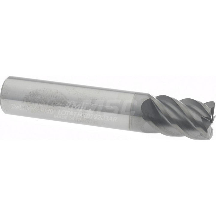 3/8" 5-Flute Solid Carbide Corner Radius End Mill, AlCrN - Supermill 5251890