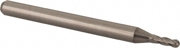 1/16" 4-Flute Solid Carbide Ball End Mill - Accupro 12378462