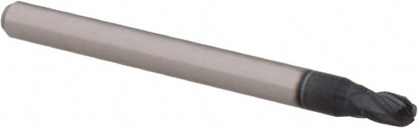 0.1000" 4-Flute Solid Carbide Ball End Mill, AlTiN - Accupro 12465917