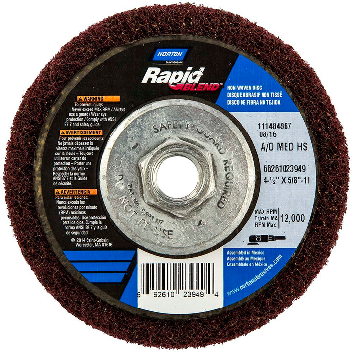 4-1/2" Aluminum Oxide Deburring Wheels Disc - Norton 66261023949