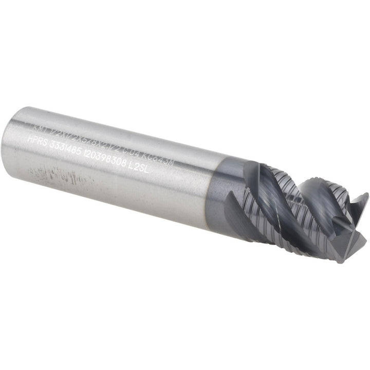 0.5000" 4-Flute Solid Carbide Roughing End Mill, AlTiN - Kennametal 3331485