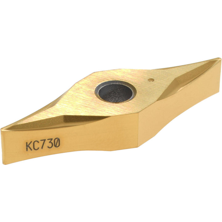 V - Diamond (Rhombic) 35-Deg 3/8" IC Carbide Insert, Grade KC730, TiN - Kennametal 1160889