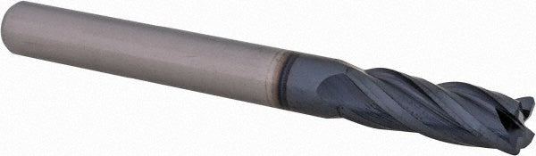 1/4in" 4-Flute Solid Carbide Corner Radius End Mill, AlTiN - Accupro 12467989