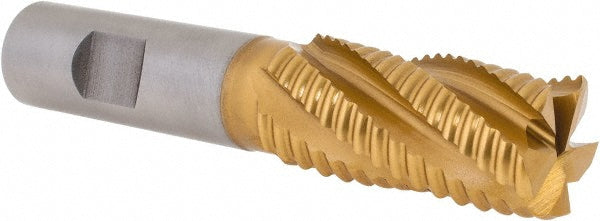 0.8750" 5-Flute Cobalt Single End Mill, TiN - Hertel 62851860