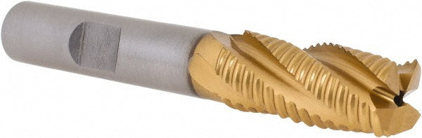 0.4375" 4-Flute Cobalt Single End Mill, TiN - Hertel 62889365