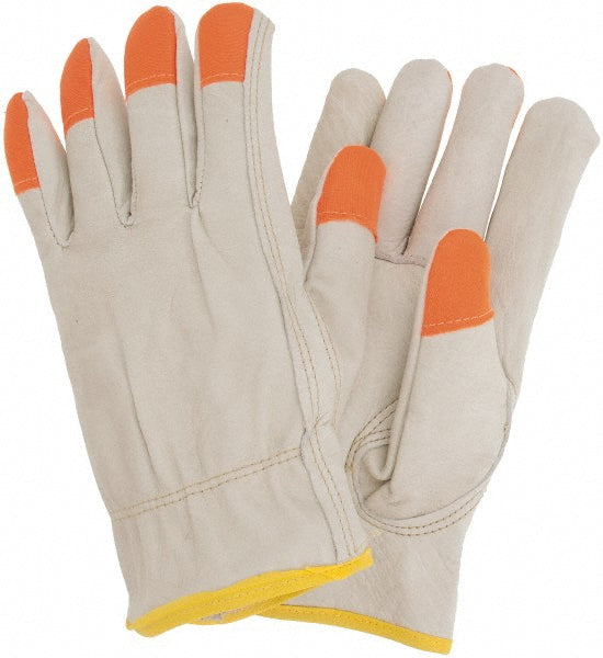 2X-Large Beige; Brown; Orange Cowhide Leather General Purpose Gloves - MCR Safety 3213X2CHVSP
