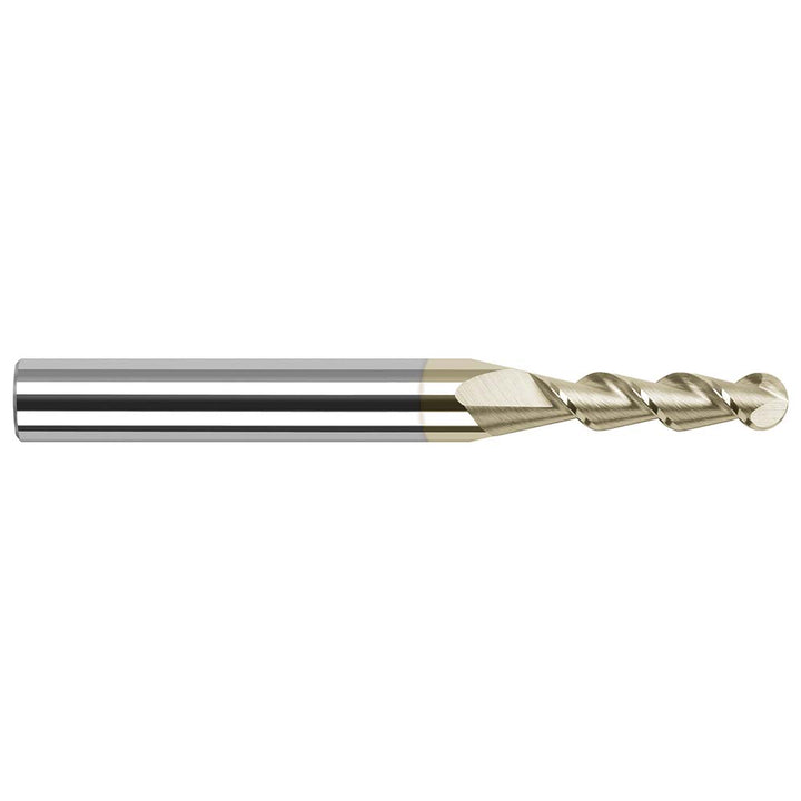 1/8in" 2-Flute Solid Carbide Ball End Mill, ZrN - Harvey Tool 27908-C7