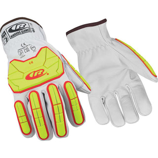 2X-Large Red; Yellow; White Leather Impact-Resistant; Cut-Resistant Gloves - Ansell 667-12