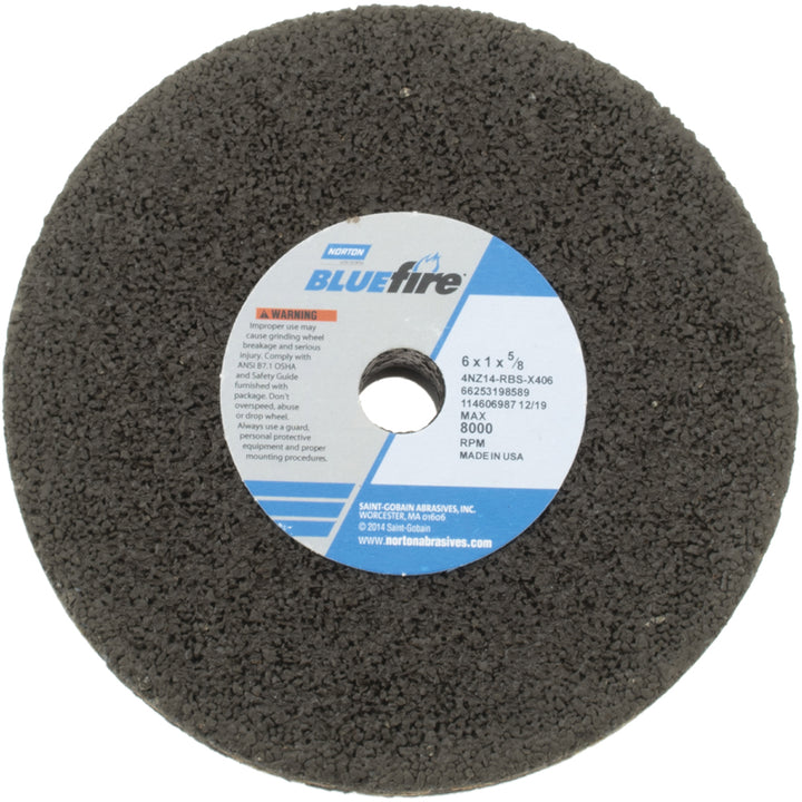 6 x 1" 14-Grit Zirconia Alumina Grinding & Cutoff Wheel - Norton 66253198589