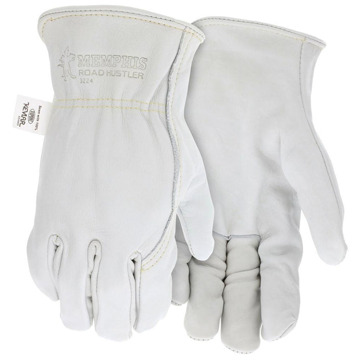 Small Beige Cowhide Leather General Purpose Gloves - MCR Safety 3224S