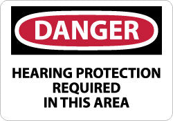 Danger - Hearing Protection Required in This Area Sign - AccuformNMC D116PB
