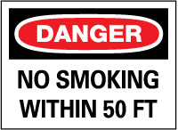 NO SMOKING WITHIN 50 FEET Sign - AccuformNMC D124RB