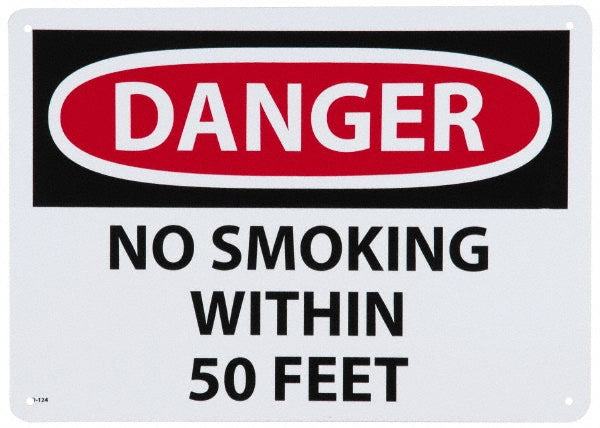 Danger - No Smoking Within 50 Feet Sign - AccuformNMC D124AB