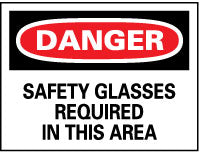 SAFETY GLASSES REQUIRED IN THIS AREA Sign - AccuformNMC D11PB