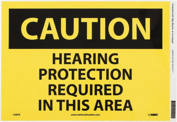 HEARING PROTECTION REQUIRED IN THIS AREA Sign - AccuformNMC C88PB