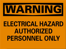 Warning - Electrical Hazard - Authorized Personnel Only Sign - AccuformNMC W268AB