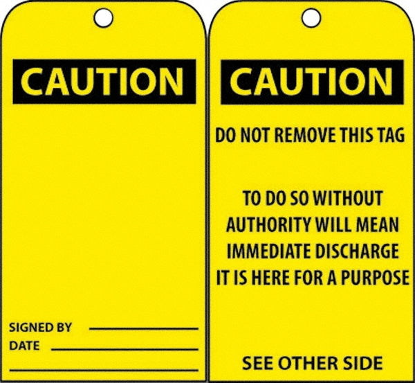 DO NOT REMOVE THIS TAG TO DO SO WITHOUT AUTHORITY WILL LEAD Tag - AccuformNMC RPT28