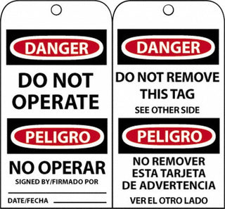 DO NOT OPERATE NO OPERAR SIGNED BY/FIRMADO POR ___ DATE/FECH Tag - AccuformNMC RPT90