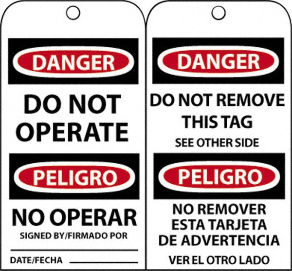 DO NOT OPERATE NO OPERAR SIGNED BY/FIRMADO POR ___ DATE/FECH Tag - AccuformNMC RPT90