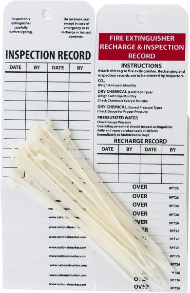 FIRE EXTINGUISHER RECHARGE &SPECTION RECORD CO2 Weigh &spect Tag - AccuformNMC RPT26
