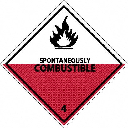 Spontaneously Combustible Label - AccuformNMC DL21AP