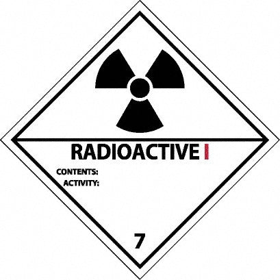 Radioactive I Contents: Activity: Label - AccuformNMC DL25AP