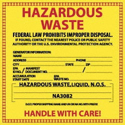Hazardous Waste - Federal Law Prohibits Improper Disposal Label - AccuformNMC HW7L