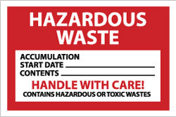 Hazardous Waste - Accumulation Start Date___ - Contents___ - Label - AccuformNMC HW20