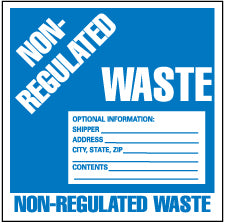 Non-Regulated Waste Optional Information: Shipper___, Addres Label - AccuformNMC HW9N