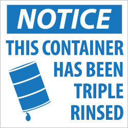 Notice - This Container Has Been Triple Rinsed Label - AccuformNMC HW23