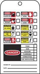 CHECK CHECK EYE PROTECTION REQUIRED HERE HAND PROTECTION REQ Tag - AccuformNMC RPT75