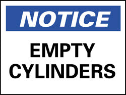 EMPTY CYLINDERS Sign - AccuformNMC N24PB
