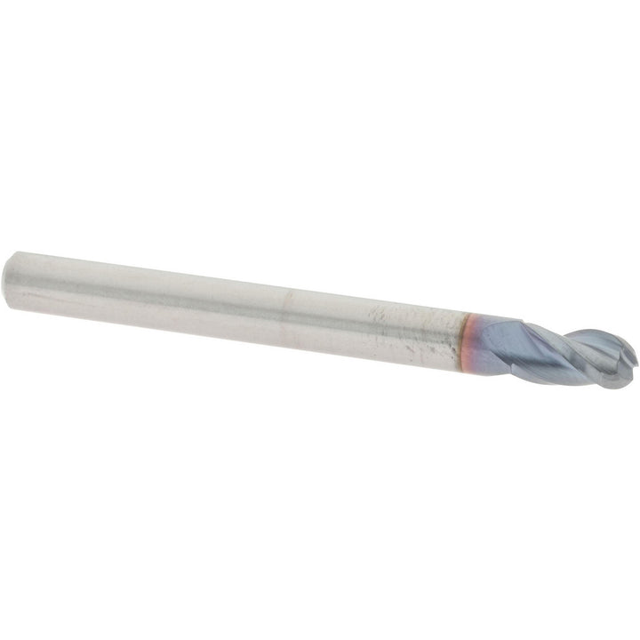3/16" 3-Flute Solid Carbide Ball End Mill, TiCN - Accupro 2500414