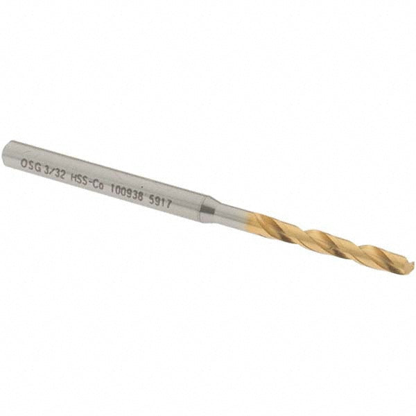 3/32" Cobalt High Speed Steel Screw Machine Drill Bit, Coated, 130° point - OSG 10093805