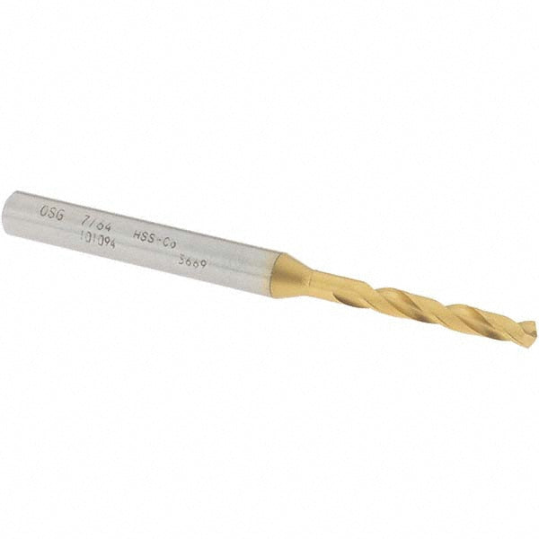 7/64" Cobalt High Speed Steel Screw Machine Drill Bit, Coated, 130° point - OSG 10109405