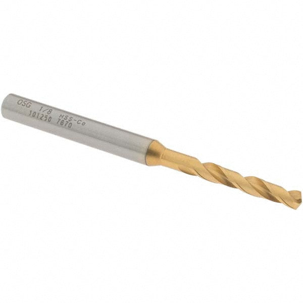 1/8" Cobalt High Speed Steel Screw Machine Drill Bit, TiN, 130° point - OSG 10125005