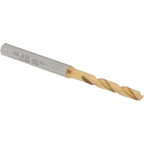 9/64" Cobalt High Speed Steel Screw Machine Drill Bit, Coated, 130° point - OSG 10140605