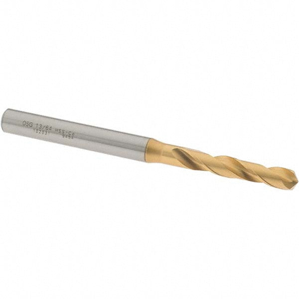13/64" Cobalt High Speed Steel Screw Machine Drill Bit, Coated, 130° point - OSG 10203105