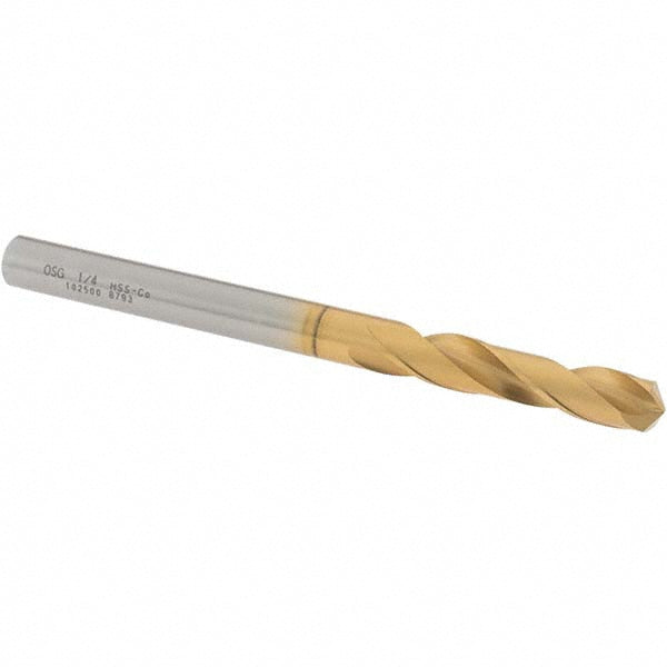 1/4" Cobalt High Speed Steel Screw Machine Drill Bit, Coated, 130° point - OSG 10250005