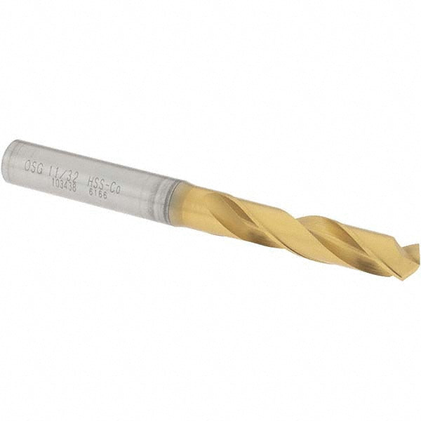 11/32" Cobalt High Speed Steel Screw Machine Drill Bit, Coated, 130° point - OSG 10343805
