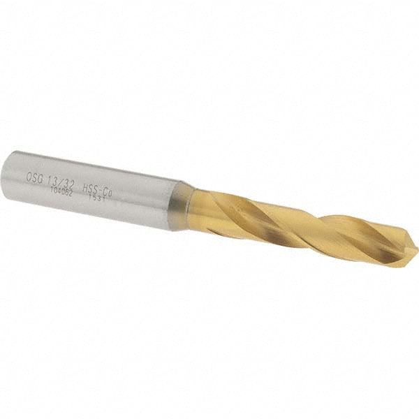 13/32" Cobalt High Speed Steel Screw Machine Drill Bit, Coated, 130° point - OSG 10406205